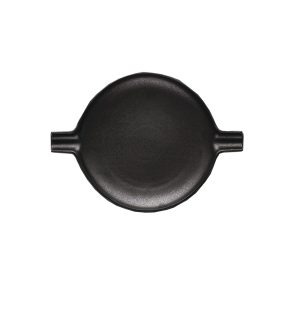 Wings Black porcelain plate round 28cm x 20cm