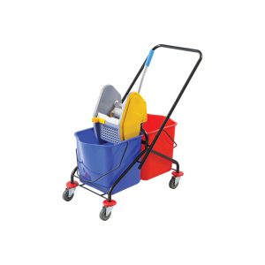Trolley cleaning bucket double 25L w/ wringer