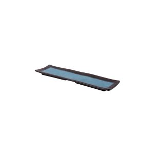 Πιατέλα ορθογώνια μελαμίνης σιέλ-καφέ rustic 36.8x10.7x2.1cm
