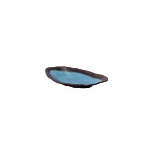 Oval melamine platter dark grey - black 27.8*14*4.2cm
